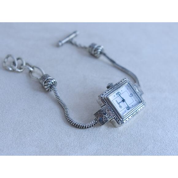 Brighton Short Hills Charm Watch Silver Plated Toggle Clasp 7-8" Retired Works - Picture 2 of 7
